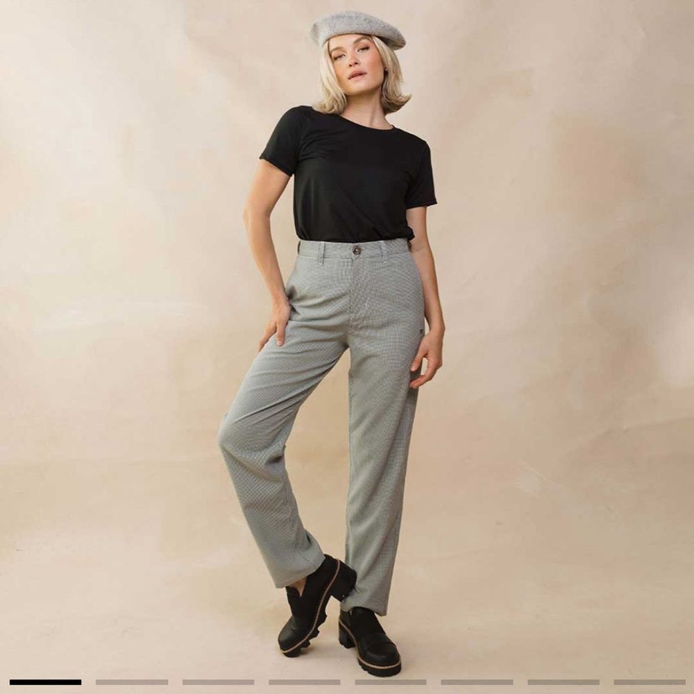 Albion Tuxedo Micro Houndstooth Print Pants Green and Black Size XS